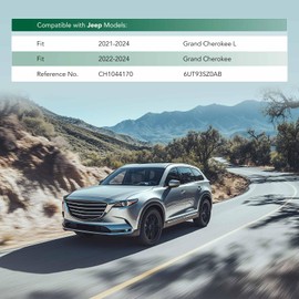 YHTAUTO Front Left or Right Side Bumper Face Bar Trim Molding Step Pad Compatible with Jeep Grand Cherokee(WK2 Series) 2022-2024, Grand Cherokee L(WL Series) 2021-2024, Fits Model with Tow Hooks