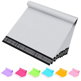 Large White Mailing Bags Postage Bags 15x20in,10P Self Seal Strong Parcel Bags for Clothes,38 * 52cm Waterproof PE Poly Postal Bags for Clothes Packaging Mailing Bags Shipping Bags (New Material)