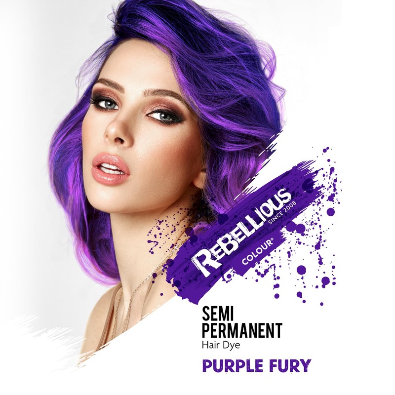 Rebellious Colours Vegan Semi Permanent Hair Dye Colour 100ml (Purple