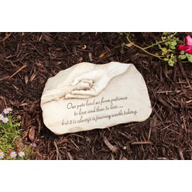 Evergreen Garden Dog Paw in Hand Devotion Painted Polystone Stepping Stone - 12”W x 0.5”D x 7.5”H…