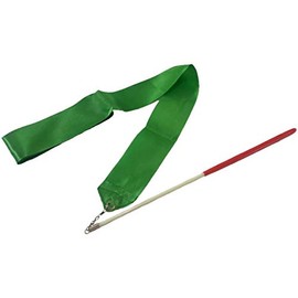 HOMEBT 2M Pieces Dance Ribbons Streamers Rhythmic Gymnastics Ribbon Wands for Kids Artistic Dancing, Baton Twirling Green