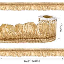 FYSUIMU Brown Fringe Bulletin Board Border Emulate Twine Die Cut Trim Border Roll for School Classroom Chalkboard Wall Decor, 32.8Ft