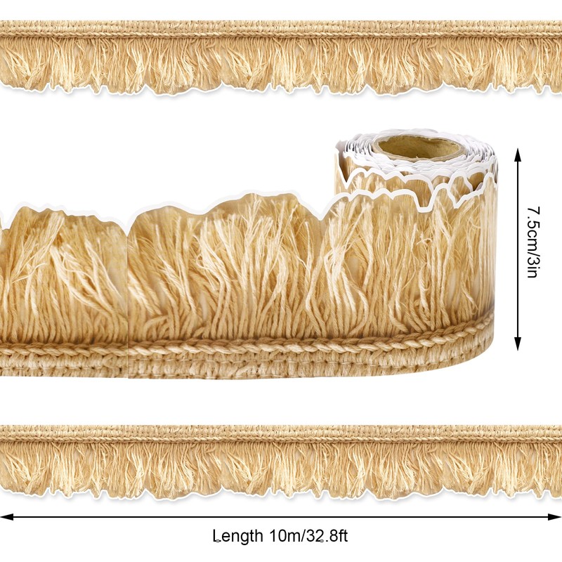 FYSUIMU Brown Fringe Bulletin Board Border Emulate Twine Die Cut