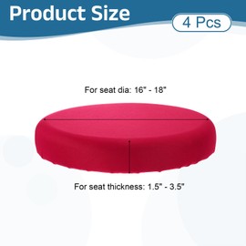 uxcell 4 Pack Stool Covers Round, 16-18 Inch Bar Stool Covers Washable Dustproof Slipcover Seat Cushion with Elastic for Bar Kitchen Living Room Decor, Wine Red
