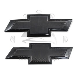 Unbranded For Silverado 1500 2500HD 3500HD Black Grille & Rear Tailgate Bowtie Emblem