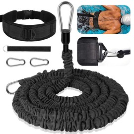 Wider Swimming Belt Pool Adult, Countercurrent System for Pool, Swimming Belt for Adults and Children, Swimming Resistance Belt with 4-12 m Adjustable Swimming Rope for Swimming Training