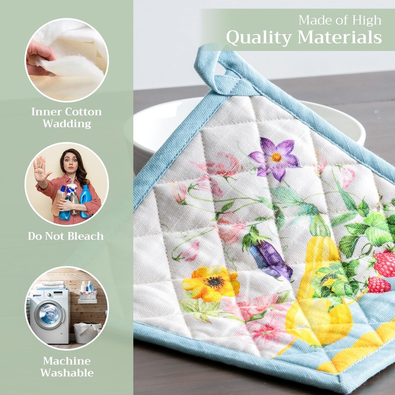 Maison d' Hermine Spring/Summer Set with Oven Gloves and Pot