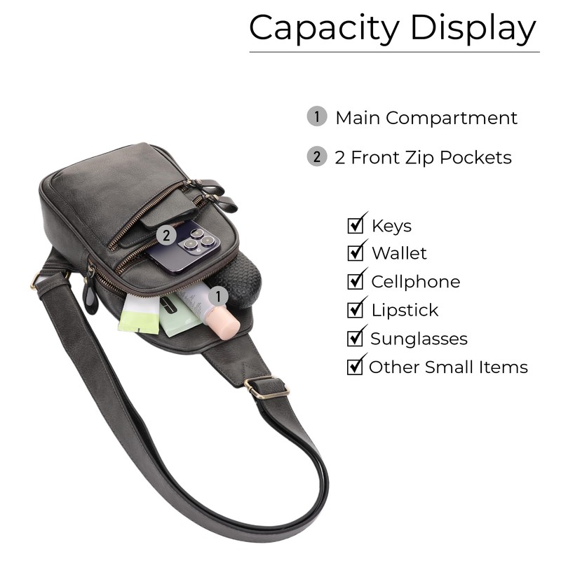 JESSIE & JAMES Jeannie Unisex Multi-Pocket Concealed Carry Sling Bag