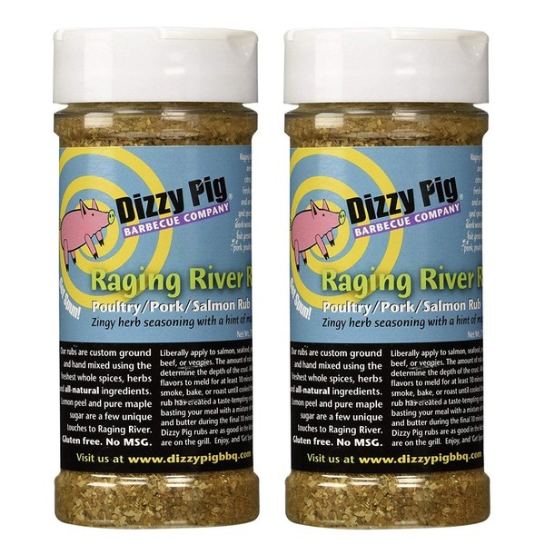 Dizzy Pig BBQ Raging River Rub Spice - 7.9 Oz (Pack of 2)