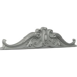 Ekena Millwork 42 3/8"W x 8 3/8"H x 2 1/2"P Kendall Center with Scrolls Onlay