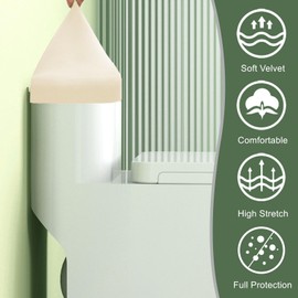 AZHCHKE Stretch Velvet Toilet Tank Lid Cover for Bathroom Super Soft Toilet Tank Cover Luxury Velvet Plush, with Elastic Bottom, Machine Wash, Beige