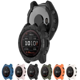 AWADUO Compatible with Garmin Tactix 7 Amoled TPU Protective Case Cover, Smartwatch Protective Case Cover Shell Soft and Durable Watch Accessories(Black)