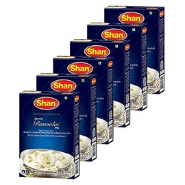 Shan Special Rasmalai Traditional Dessert Mix 3.5 oz (100g) - Powder for Cottage Cheese Balls in Milk Syrup - Suitable for Vegetarians - Airtight Bag in a Box (Pack of 6)