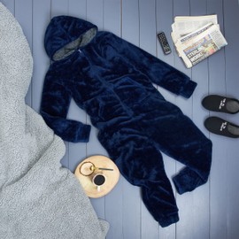 CityComfort Men's Jumpsuit One Piece Suit Fleece Onesie Men's Fluffy Onesie Pyjamas Men and Teenager Boys M-XL, Gifts for Men - navy, size: m