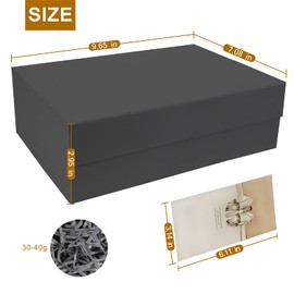 MR.FOAM Black Gift Boxes with Lids for Presents,12.7x9.1x4.2in. Collapsible Bridesmaid Groomsmen Proposal Box with Magnetic Closure Christmas Gift Box with Lids Fathers Day Birthdays Gift Packing