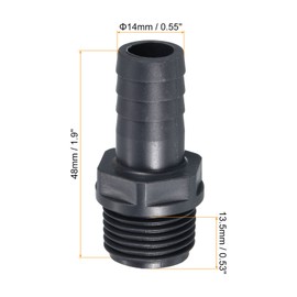 PATIKIL UPVC Barb Fitting Barb Pipe Fitting Hose Barb Fitting 3pcs 14mm Barb G1/2 Male Thread Pipe Connector Quick Fitting for Water Fuel Air Gray
