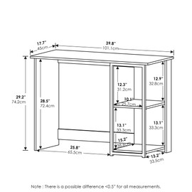 Furinno Camnus Modern Living Computer Desk 40 Inch, Americano/Black