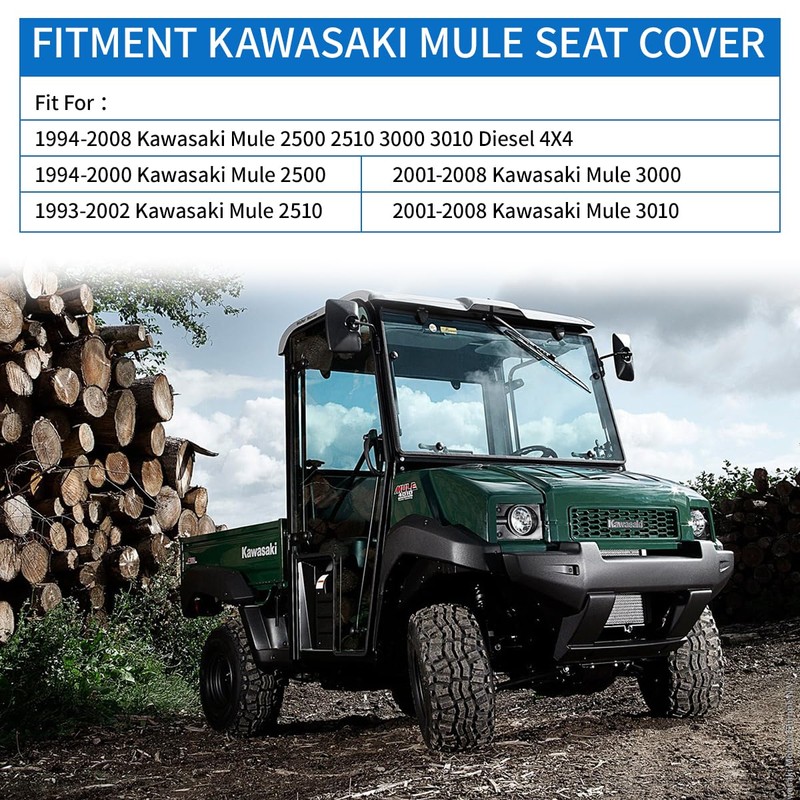 Front Bench Seat Cover Replace for 1993-2008 Kawasaki Mule 2500