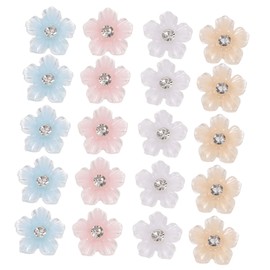 Healeved 4pcs Flower Nail Art Charms Rhinestones for Nail Decoration DIY Crafts Phone Cases Art Beautiful Manicure Accessories for Women and Girls