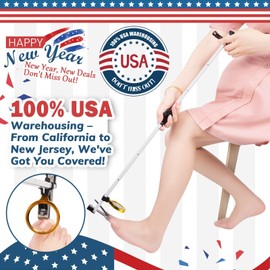 CANALHOUT 32"Foldable Long Handle Toenail Clippers W/Magnifier, hardly bending over