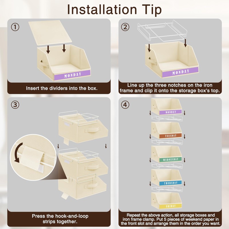 Homsorout Closet Organizers and Storage - 5 Tier Shelf Organizer