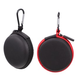 LABRIMP 2 Pcs Portable Earbud Holders Storage Bags with Carabiner Durable Key Bags for Earphones Charging Cables Essentials Round Design for Easy Organization