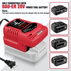 for Bauer 20V Battery Charger,1/2 Size for Bauer 20V Mini Charger,for 1701C-B Hypermax etc. (Battery Not Included)