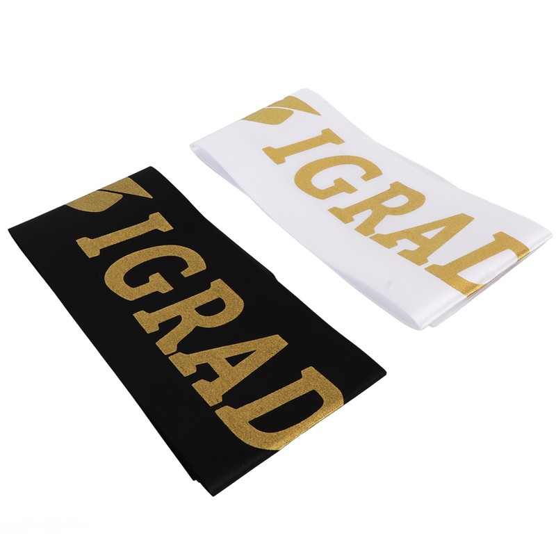 5 Sets Graduation Sash Polyester Party Congratulation with Letter Keepsake