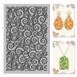 CHGCRAFT Mandala Flowers Clay Texture Mat Alien Clay Modeling Pattern Pad Retro Pattern Texture Sheets for Polymer Clay Making Earrings Jewerly Tools, 4×2.6 inch