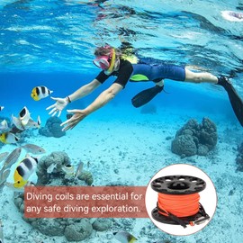 Agatige Diving Reel, Durable 30 m Finger Reel Spool for Diving Plastic Snorkelling Diving Finger Spool Reel Diver Spearfishing Underwater Accessories with Double-Sided Bolt Snap Closure