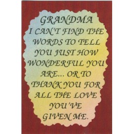 Ron's Hang Ups Any Occasion Love Note Card 2026C Grandma I Can't Find Words.. Friendship Family - 1 Single Love Note Card