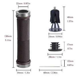 Bike Handlebar Grips, Bicycle Handlebar Grips for MTB/BMX, Non-Slip Rubber Mountain Bike Grips, (Silver)