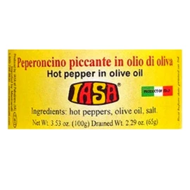 Iasa Peperoncino Piccante Hot Red Peppers in Olive Oil 100 Gr Jar (Pack of 2)