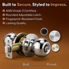 Copper Creek BK2040PS Ball Door Knob, Keyed Entry Function, 1