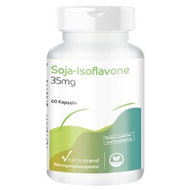 Soy Isoflavones 35 mg - 60 Capsules with Vitamin E - Safe Dosage - Vegan - Bioavailable Supplements from Germany | Vitamintrend®