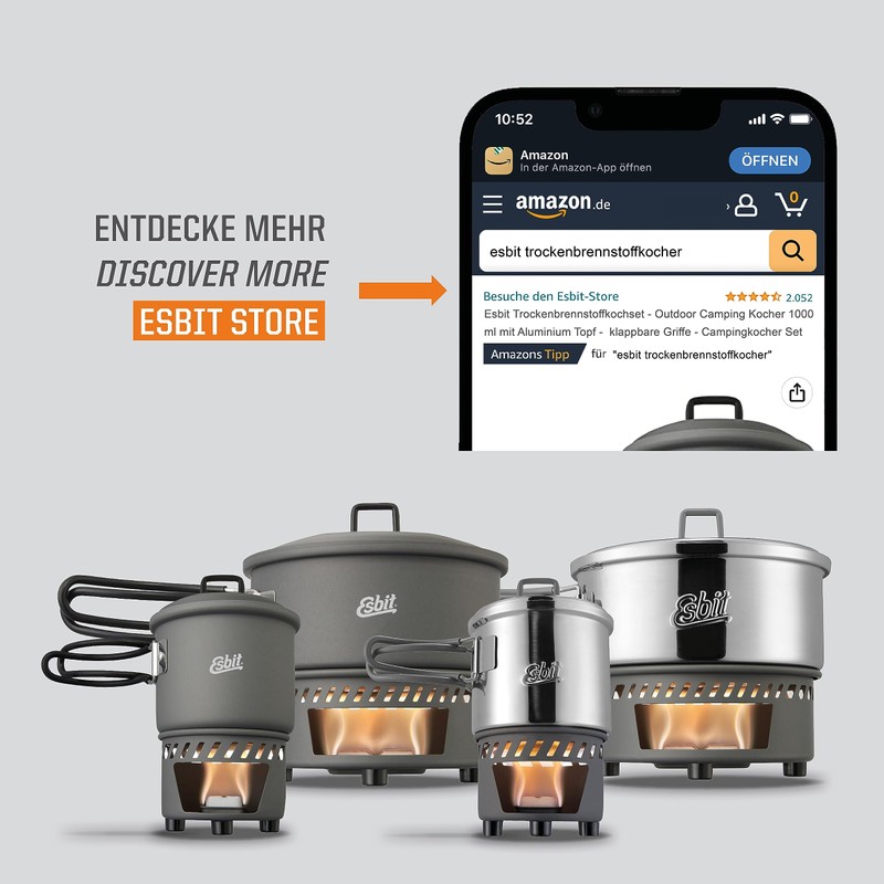 Esbit Dry Fuel Cooking Set - Outdoor Camping Stove 1000