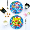 HSPAIDYP 50 Pcs Pool Party Tableware Plates,Pool Party Supplies Beach
