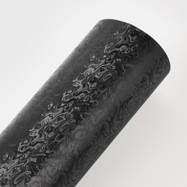 AuMoHall Black Cloud Pattern Forged Carbon Car Vinyl Wrap Matte Black Simulated Forged Carbon Fiber Satin Finish Car Body Film for Vehicle Interior Exterior Decoration, 59.84" x 23.62"