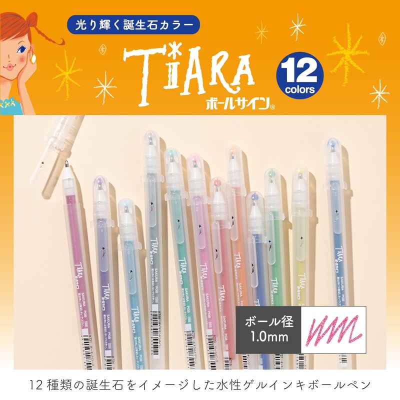 Sakura Crepas PGB12TN-A Water Based Ballpoint Pen, Ballpoint Sign, Tiara,