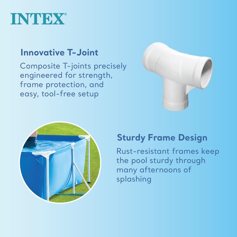 INTEX Intex Above-Ground Swimming Pool, Rectangular Frame 8.5ft x 26in,