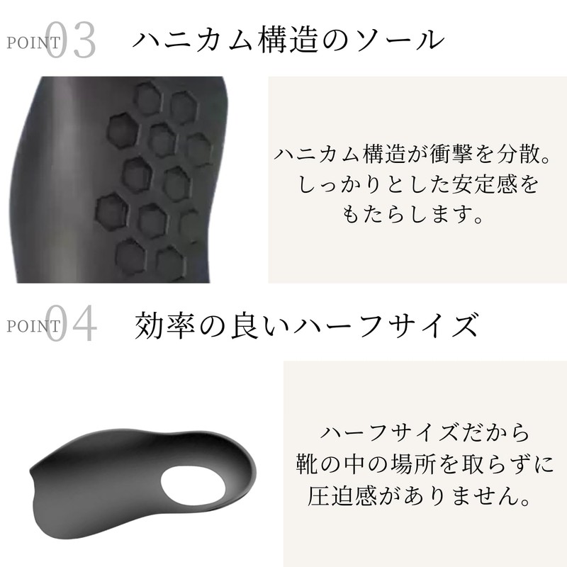 Insole Half Loupe Shape Shock Absorption Flat Foot Arch Support