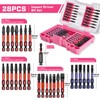 Geinxurn 28Pieces Impact Screwdriver Bits Set, Magnetic S2 Steel Phillips/Slotted/Square/Torx