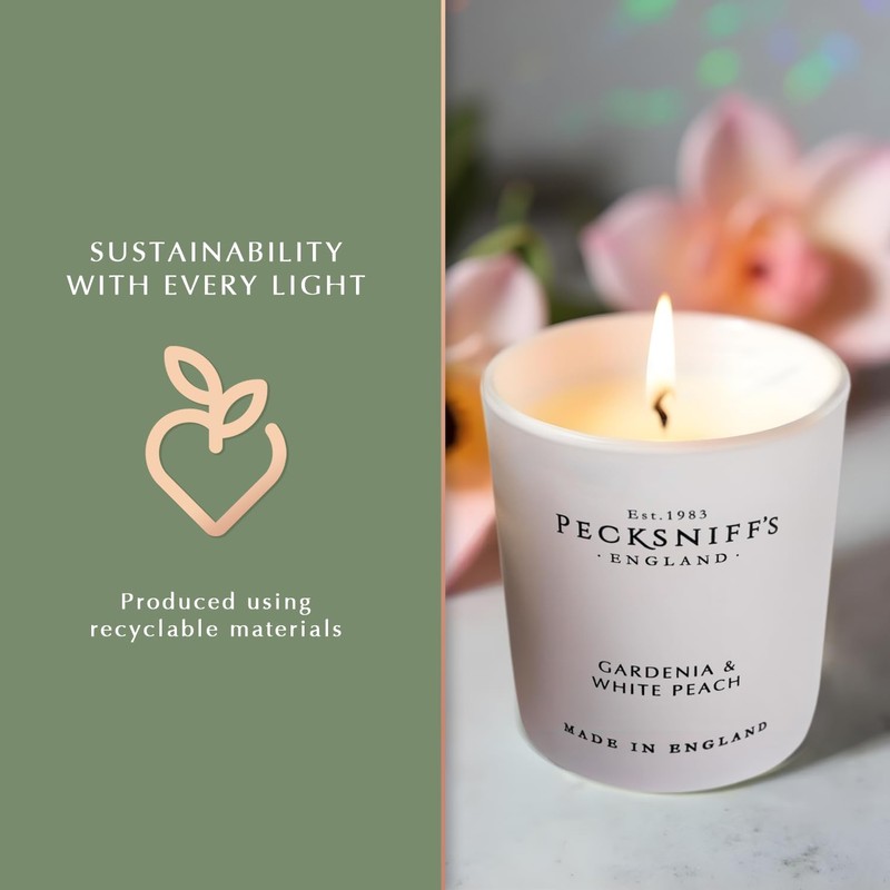 Pecksniff's Gardenia & White Peach Luxury Scented Candle | 1