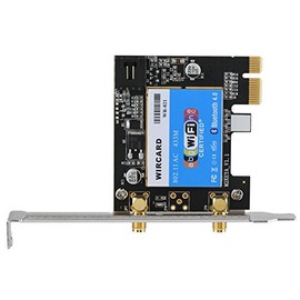 Tarjeta de Red Wi-Fi con Bluetooth 4.0, 2.4G / 5G Dual-Band Inalámbrica PCIe Adaptador de Red Tarjeta de Red PCI Express, Tarjeta WiFi con 2 Antenas 6db para Win7/8/10