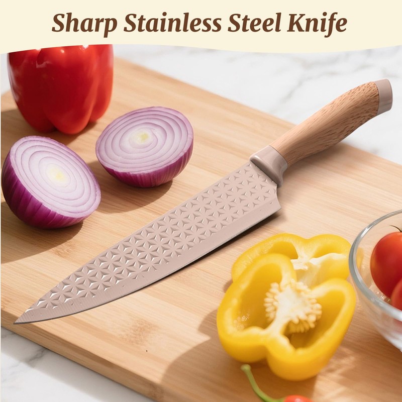Knife Set, 6 Piece Chef Knife Set for Kitchen, Cooking