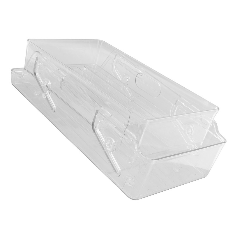 Automatic Rolling Beverage Soda Can Storage Organizer Double Layers Plastic