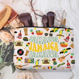 MEIKIUP Jamaica Vacation Travel Makeup Bag Jamaica Lovers Cosmetic Bag Travel Gift Jamaica Souvenirs Gift for Traveler (Jamaica bag)
