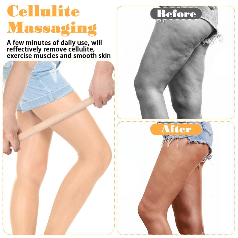 YBEATY Bamboo Massage Stick Solid Guasha Massage Roller Stick Relax