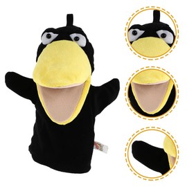TOYANDONA 2Pcs Hand Puppets for Kids, Plush Animal Hand Puppet Toy with Movable Mouth, Toddlers Kids Storytelling, Teaching, Role-Play Toy Puppets (Crow+Fox)