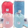 INVODA Cosmetic Bag 4 Pieces Barrel Shaped Travel Makeup Bags